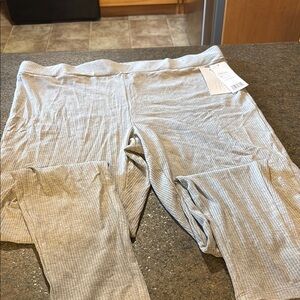 Gray Ribbed Lounge Pants